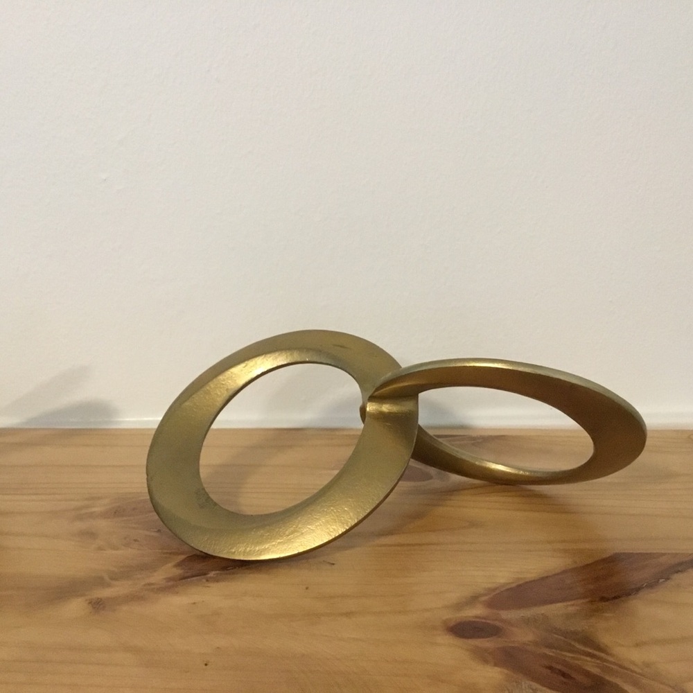 Infinity Rings Home Decor Accents Tabletop  Accessories Gold Metal Set of 2